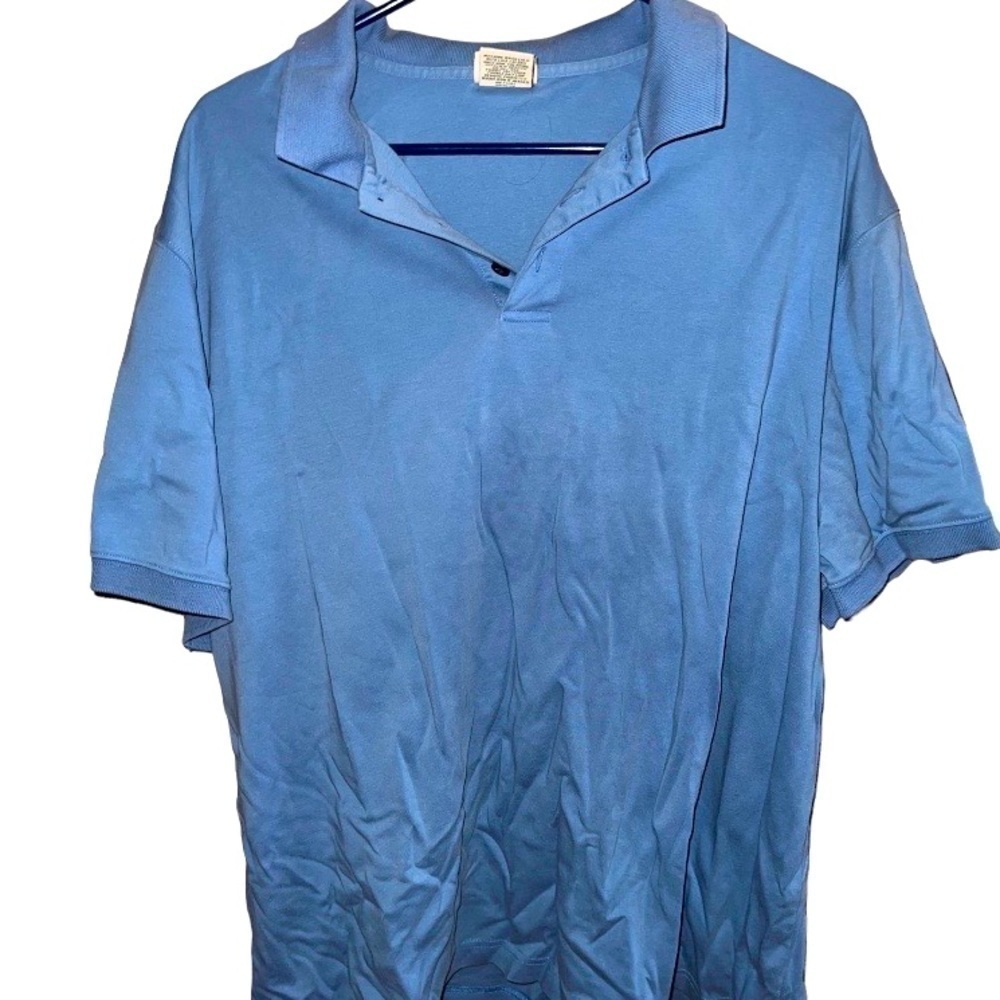 L.l. Bean polo shirt, light blue, XL, wrinkled from being folded, lots of life!